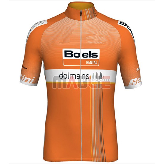 2018 Maglia Boels Dolmans Manica Corta Arancione